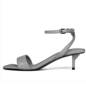 Jeffrey Campbell Evoke Structured Kitten Heel Sandals Gray Size 7